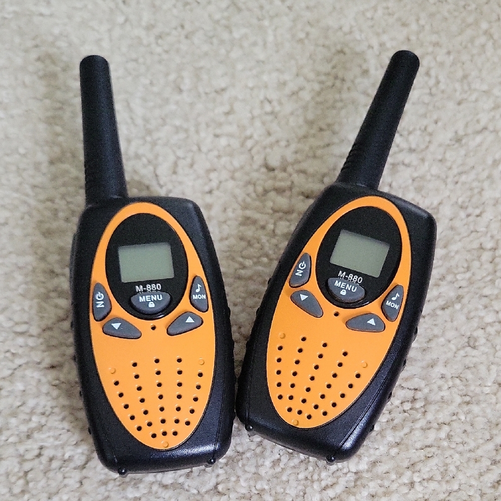 Compact Orange and Black Two-Way Radios